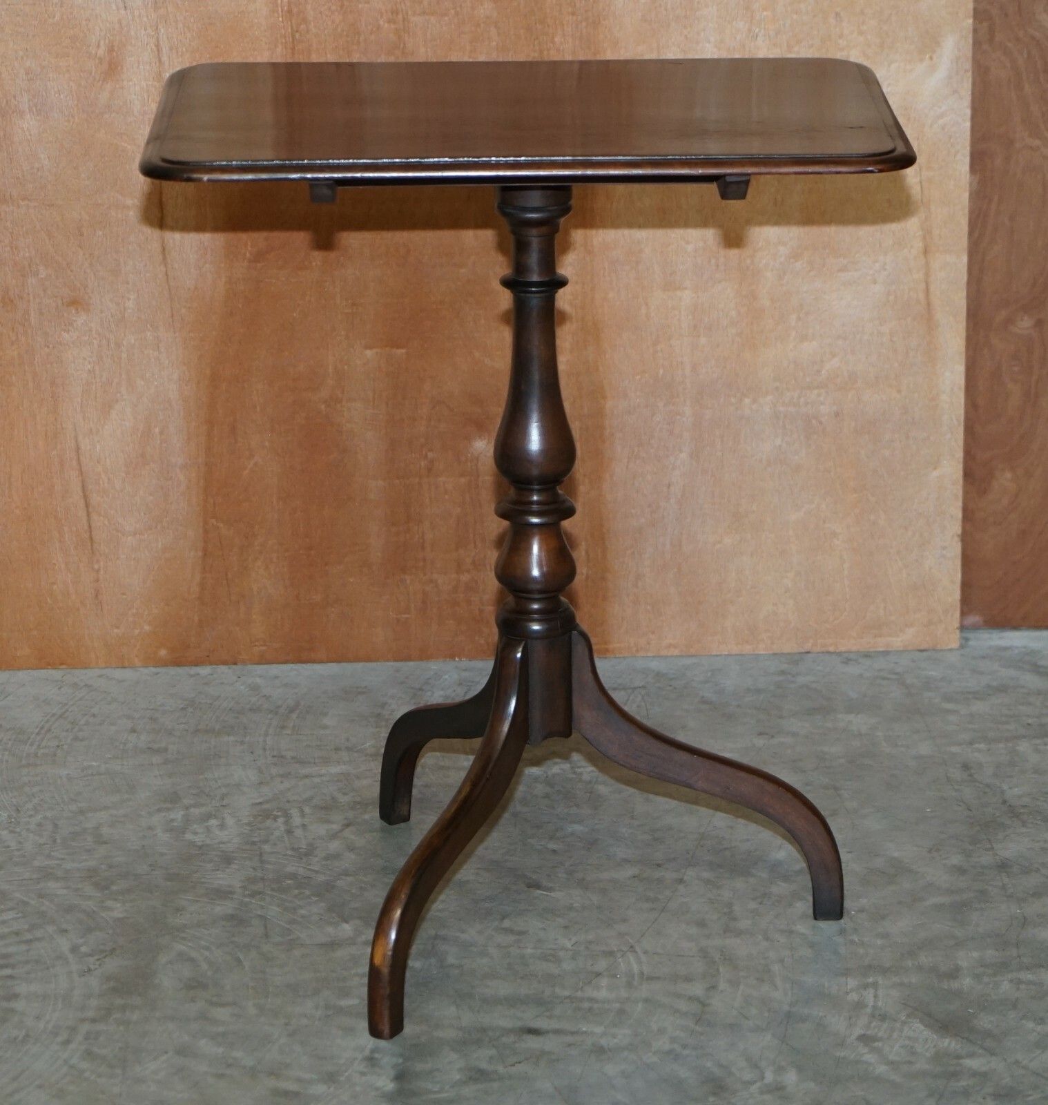 Lovely Circa 1840 1860 English Mahogany Tilt Top Side Occasional Tripod Table photo for sale