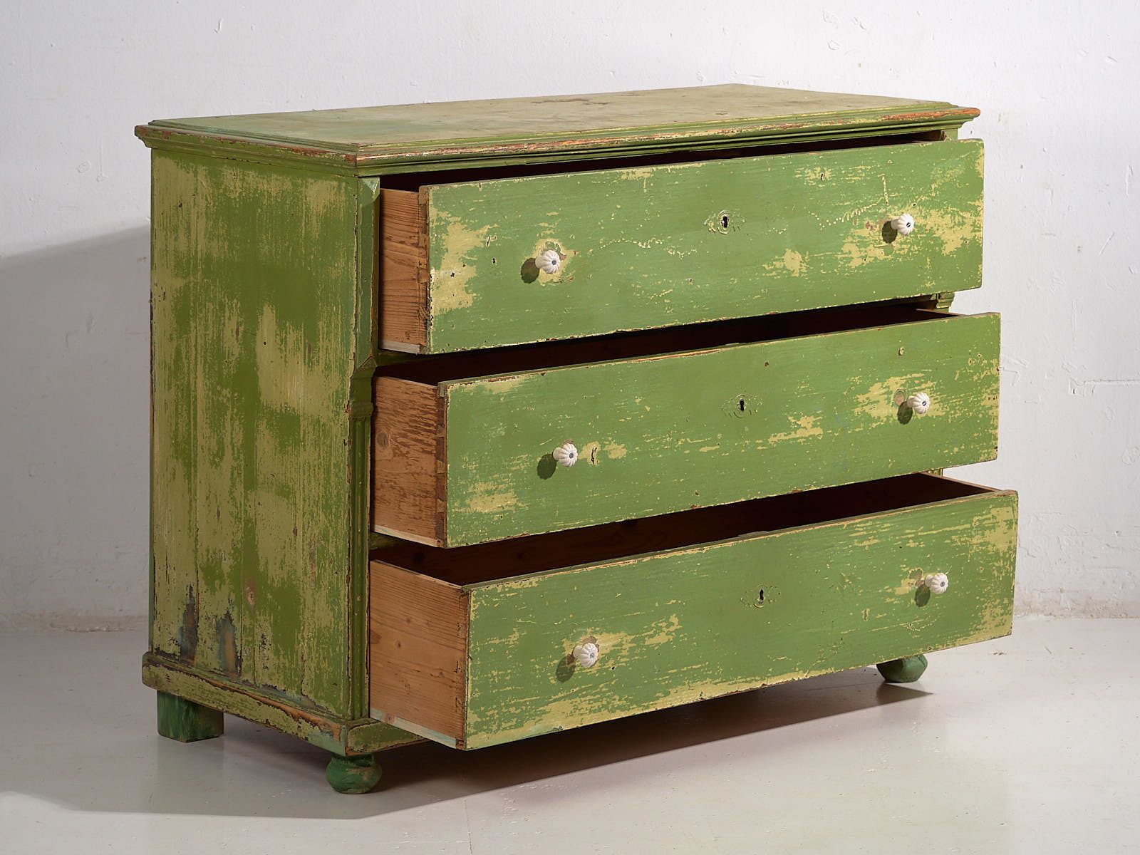 Antique Green Chest Of Drawers (C.1920) #12 photo Furniture