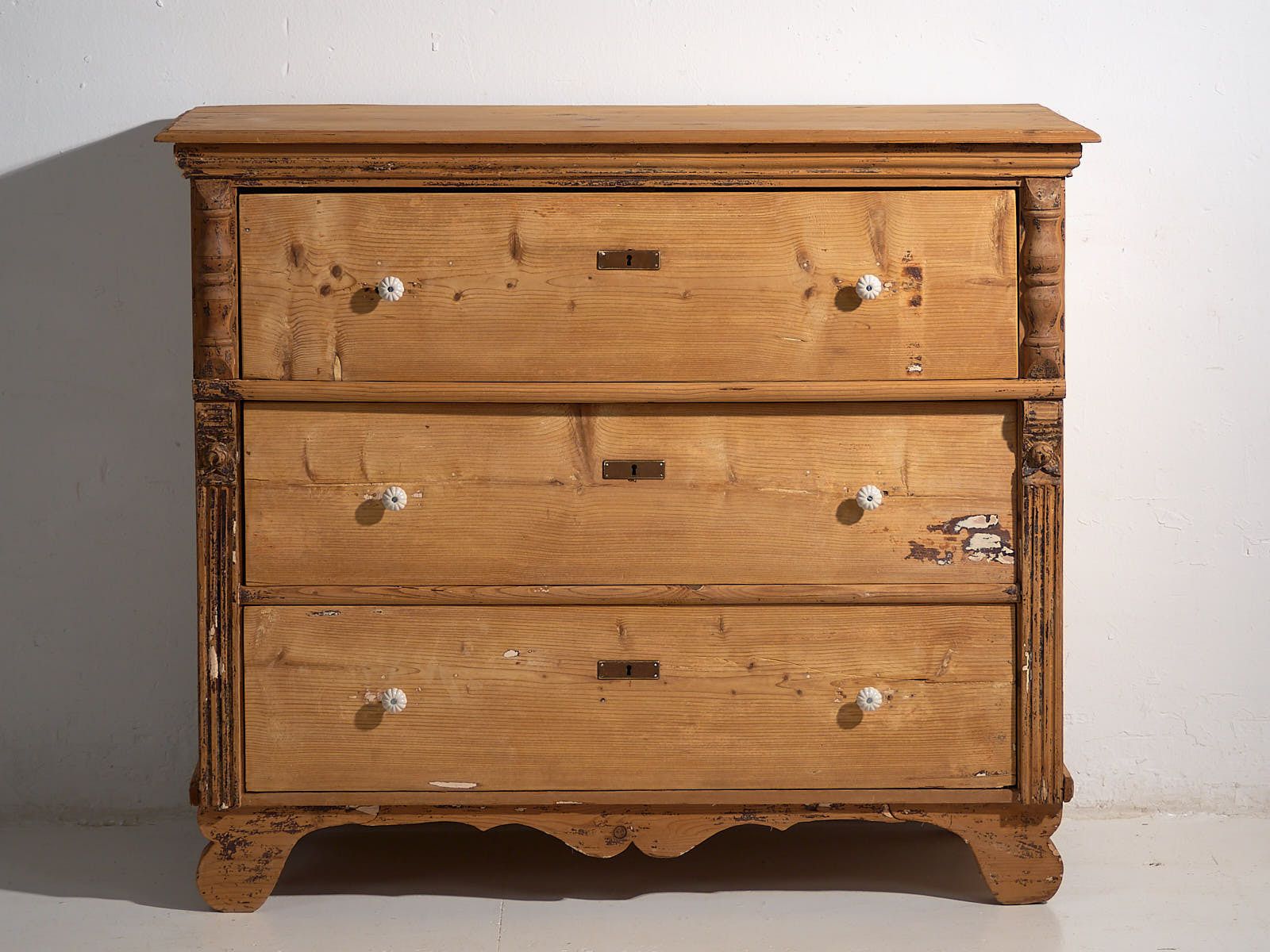 Antique Solid Wood Chest Of Drawers (C.1920) #45 photo Furniture