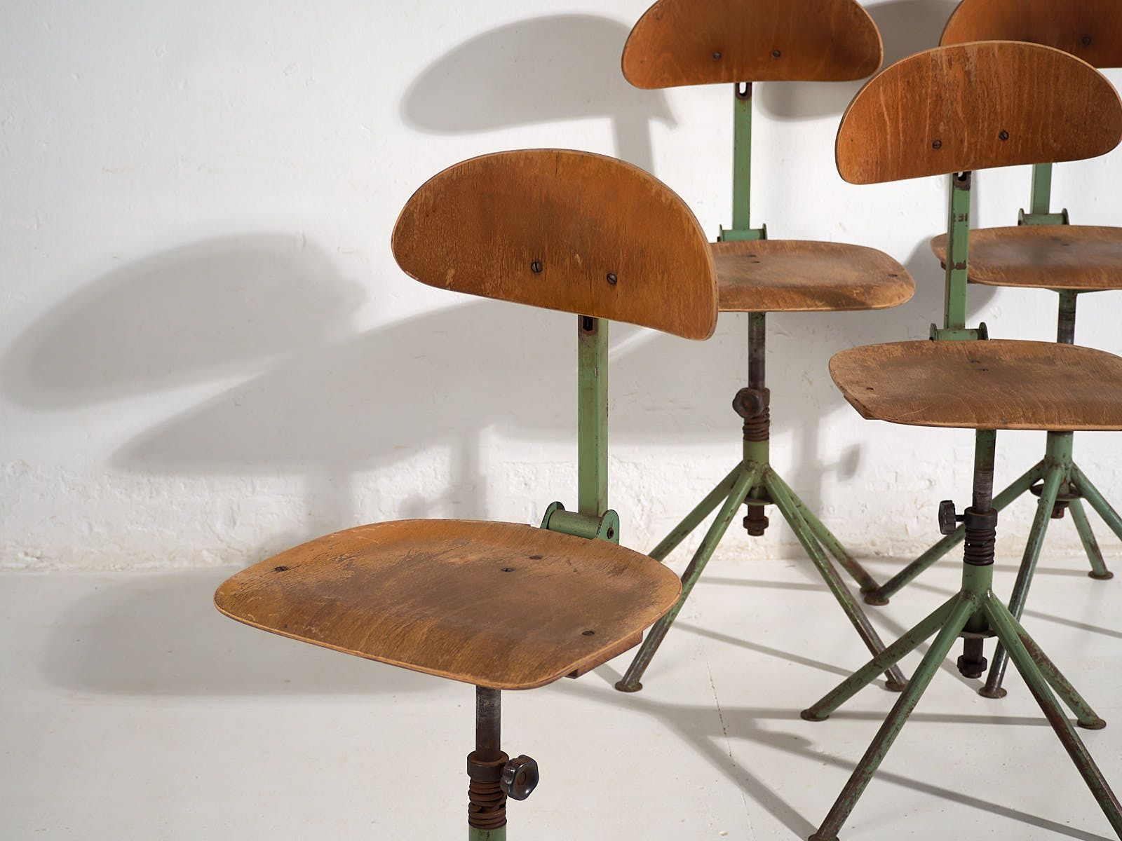 Industrial Style Workshop Chairs (C.1950). Set Of 4 Pieces #1 photo furniture