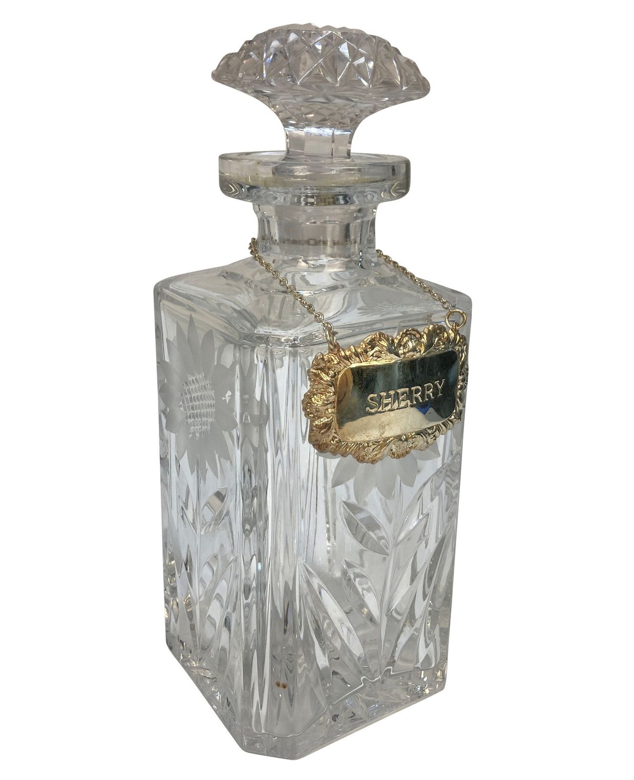 A Silver Drinks Tray With Six Glass Decanters photo buy