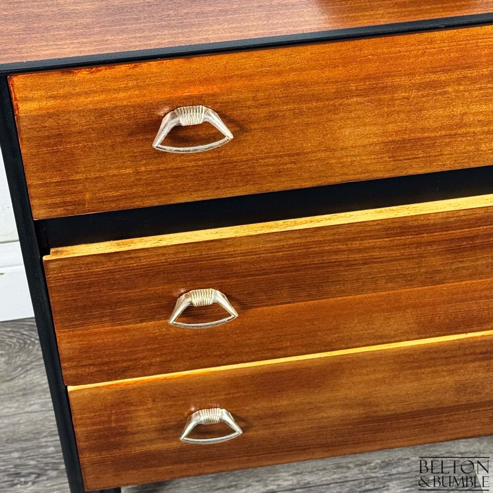 Mid Century 3 Drawer Chest In Black And Teak photo Furniture
