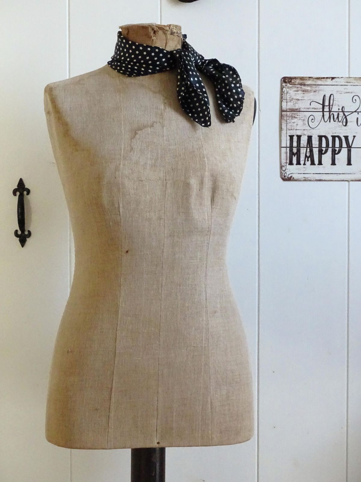 Antiek Frans mannequin: kleermakersetalagepop vrouwelijk, eikenhouten standaard photo furniture