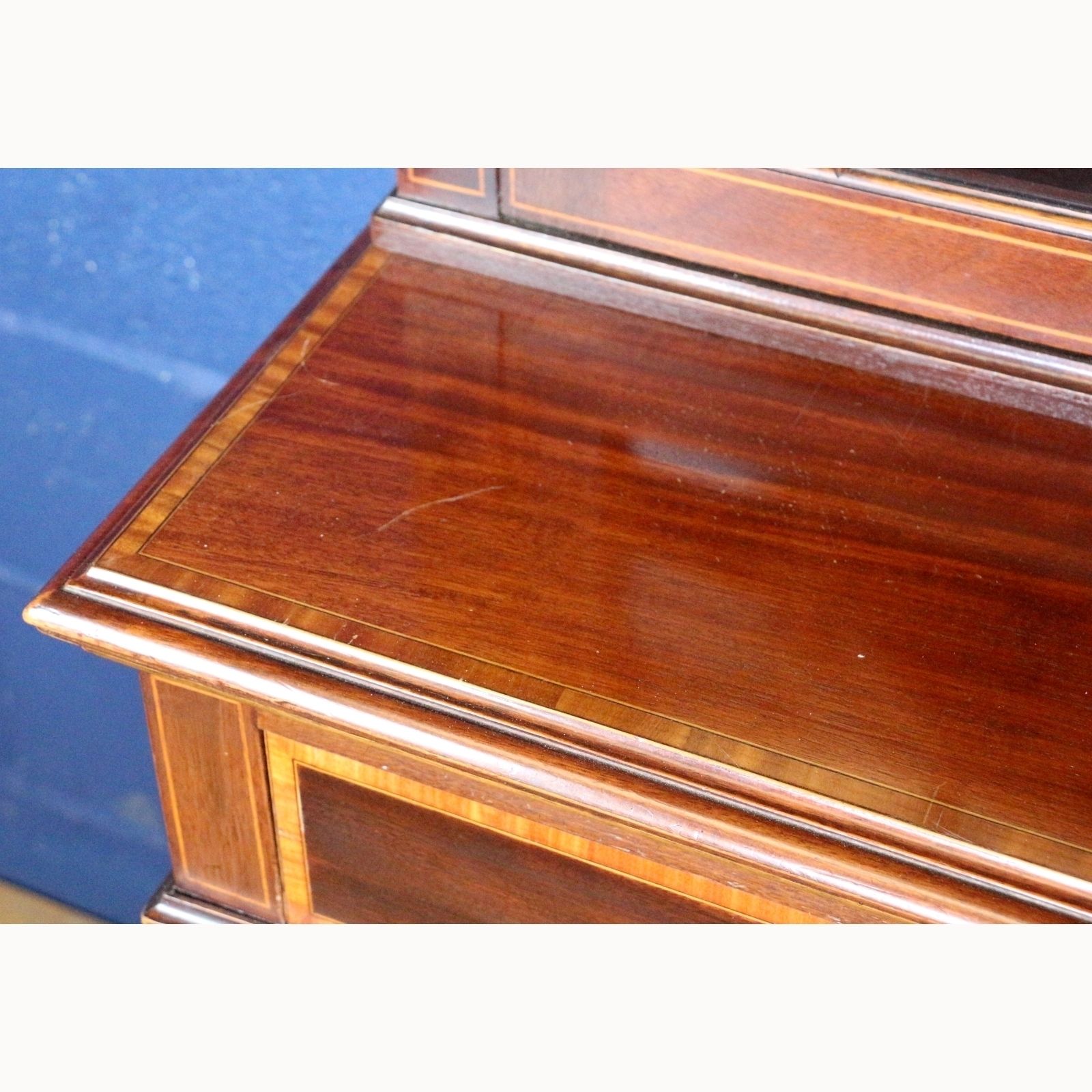 A Quality Edwardian Inlaid Mahogany Astrical Glazed Cabinet photo vintage