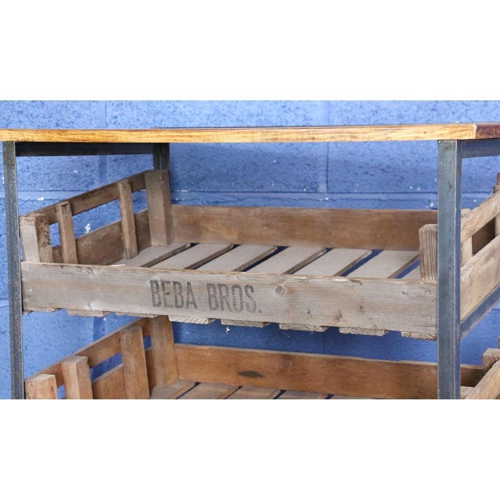 An Industrial Three Tier Kitchen Cabinet, Shoe Rack, Set With Potato Chitting Trays photo furniture