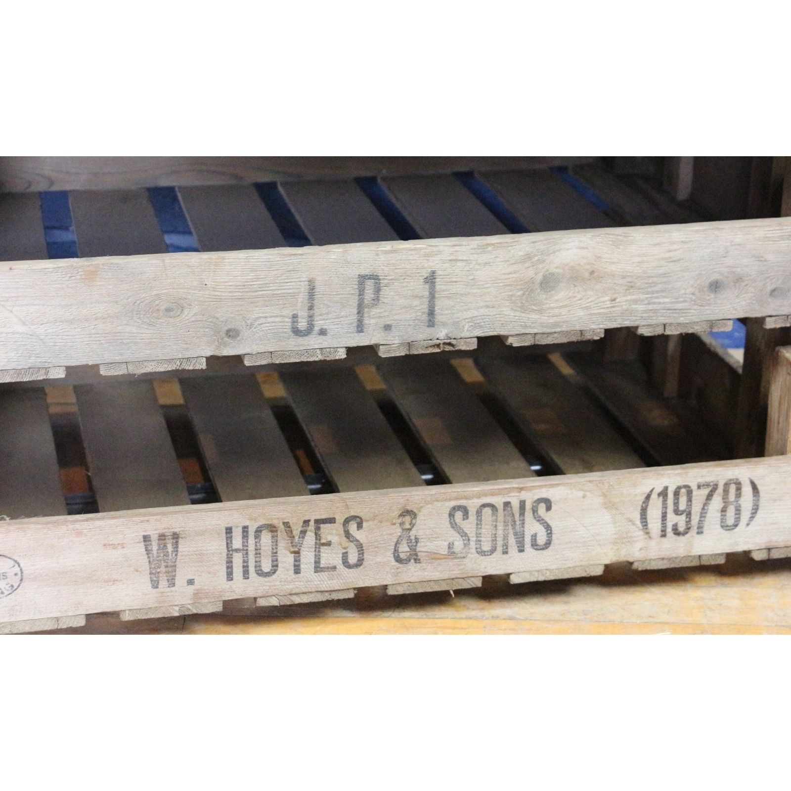 An Industrial Two Drawer Coffee Table, Shoe Rack, Set With Potato Chitting Trays photo for sale