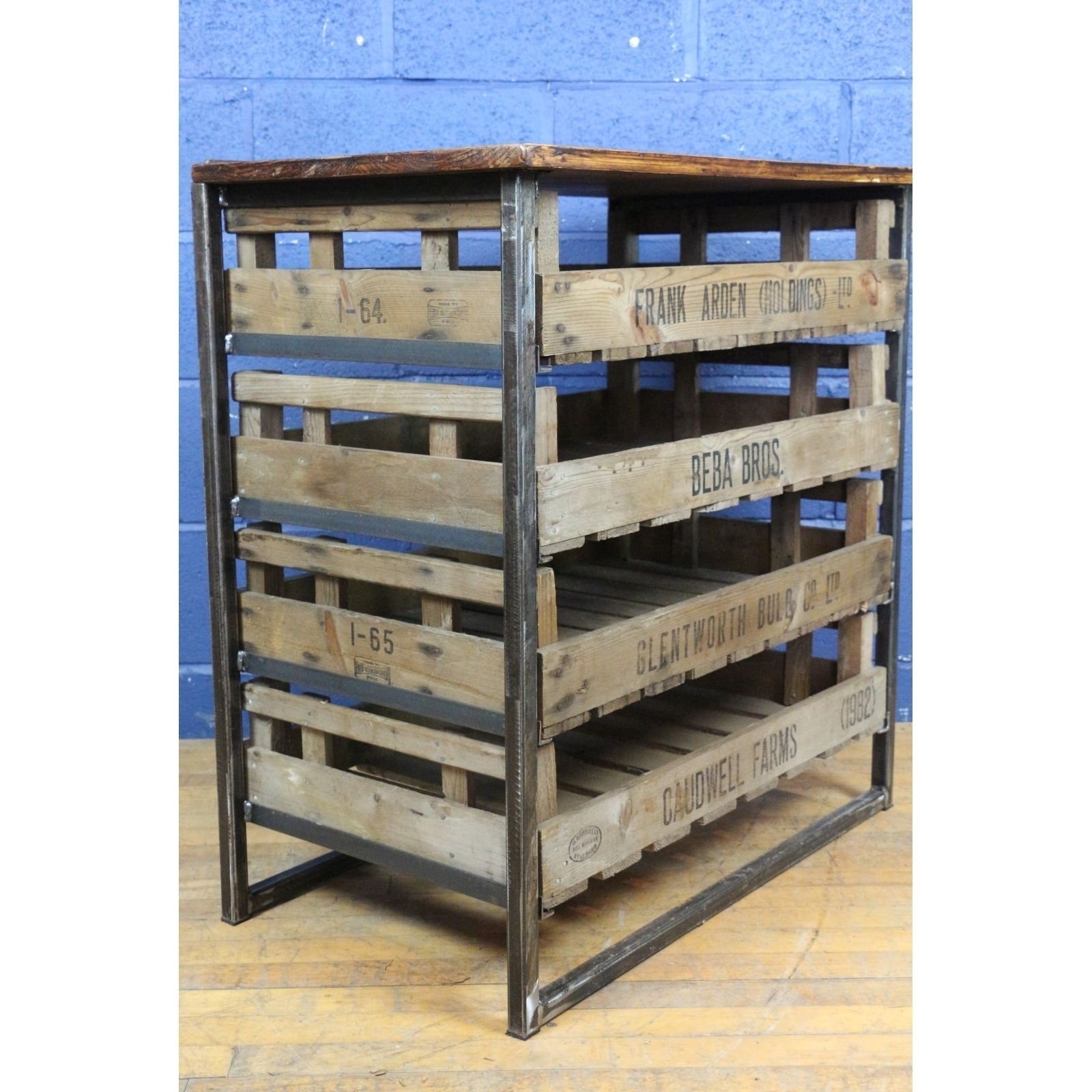 An Industrial 4 Drawer Chest, Set With Potato Chitting Trays, Great Storage photo for sale