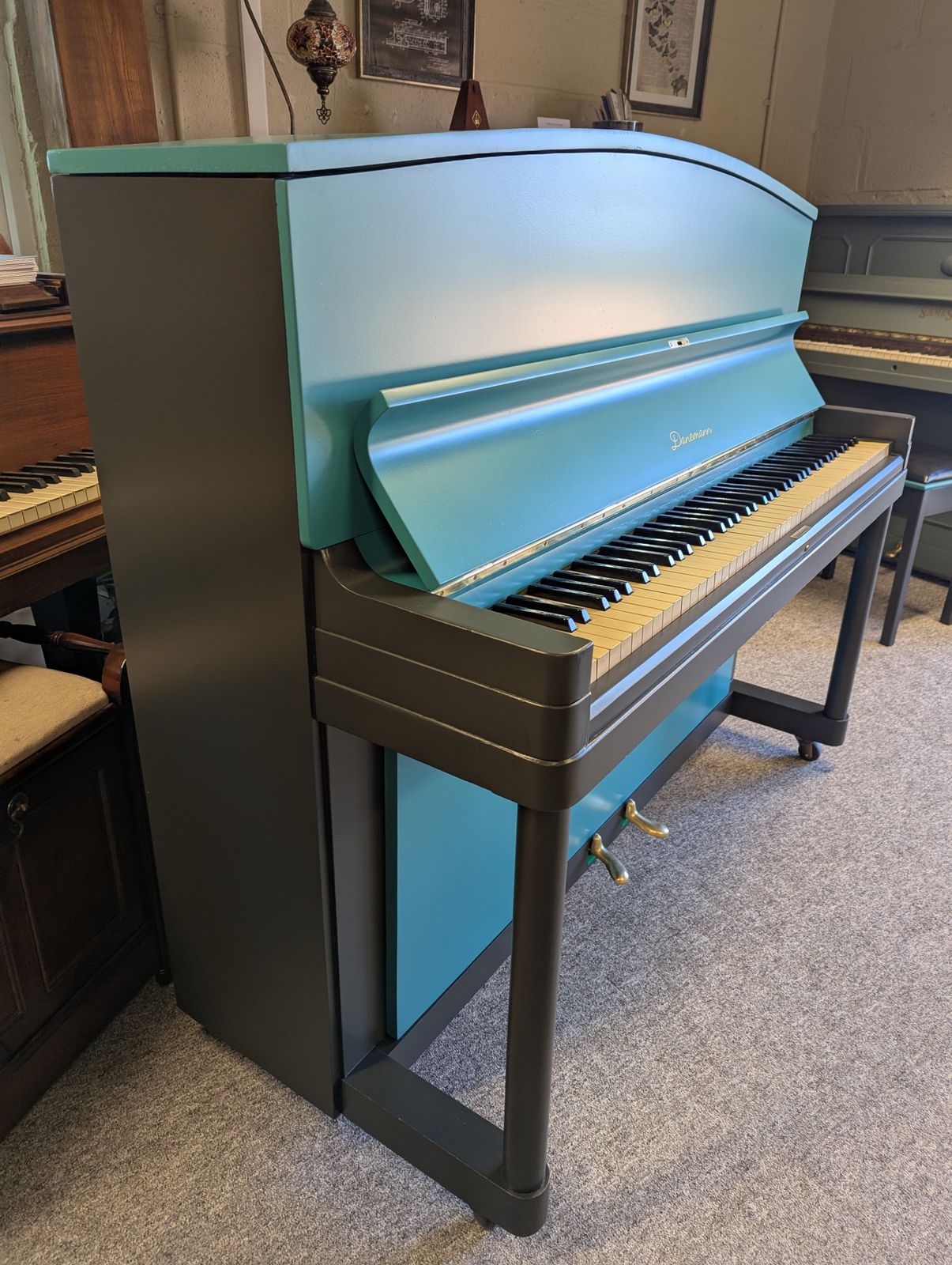 Art Deco Dome Top Danemann Upright Piano And Stool photo furniture