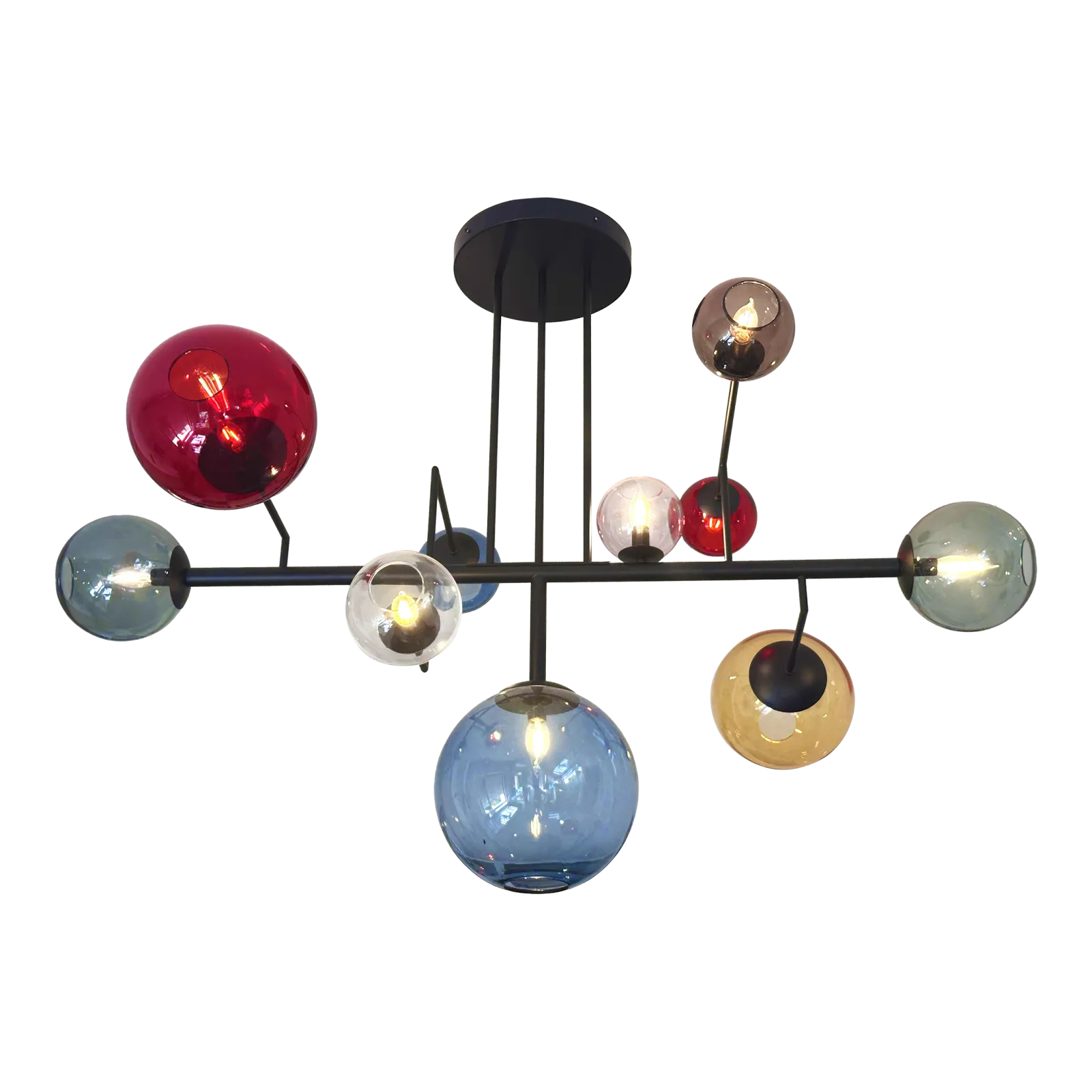 Contemporary Multicolor Spheres Murano Glass Sputnik Chandelier By Simoeng