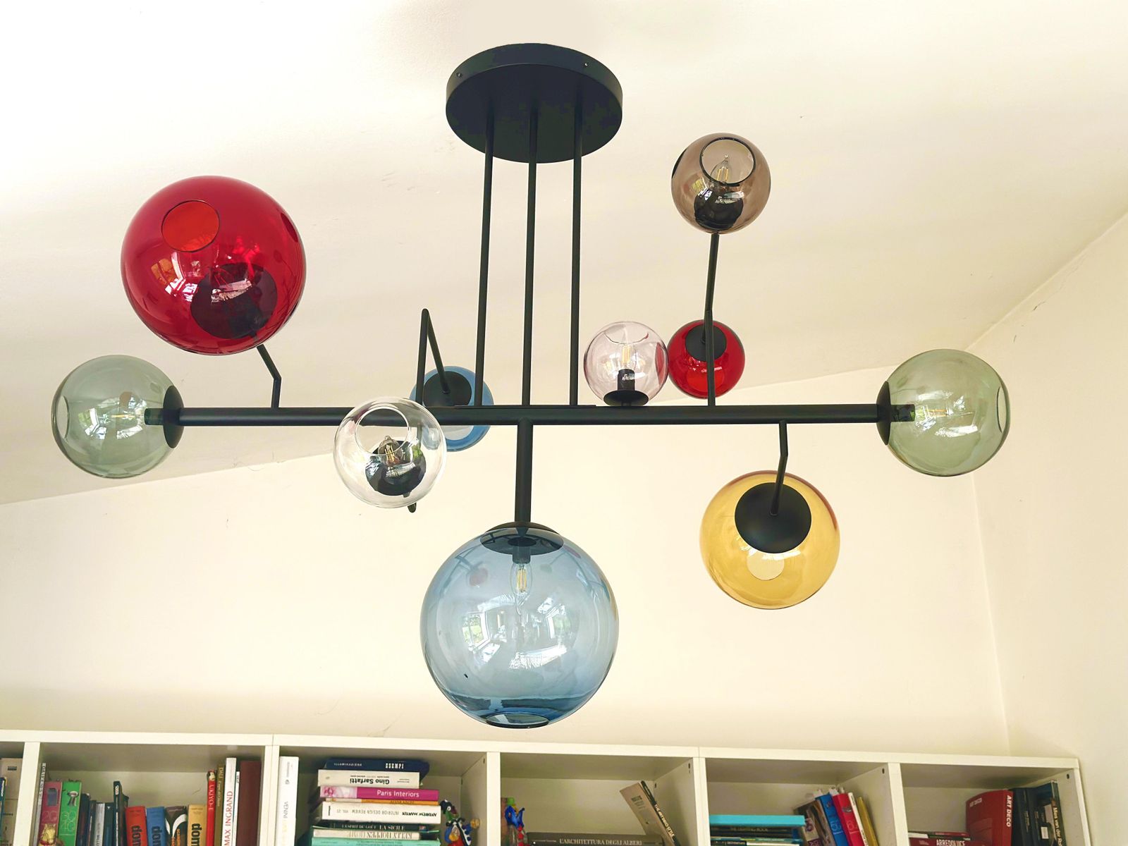 photo vinterior Contemporary Multicolor Spheres Murano Glass Sputnik Chandelier By Simoeng