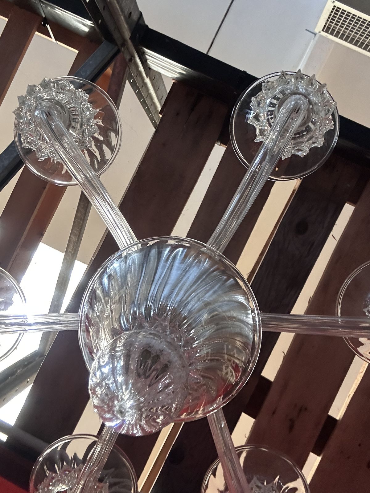Contemporary Transparent Murano Glass Chandelier With Trasparent Rostrato Boubeches photo for sale