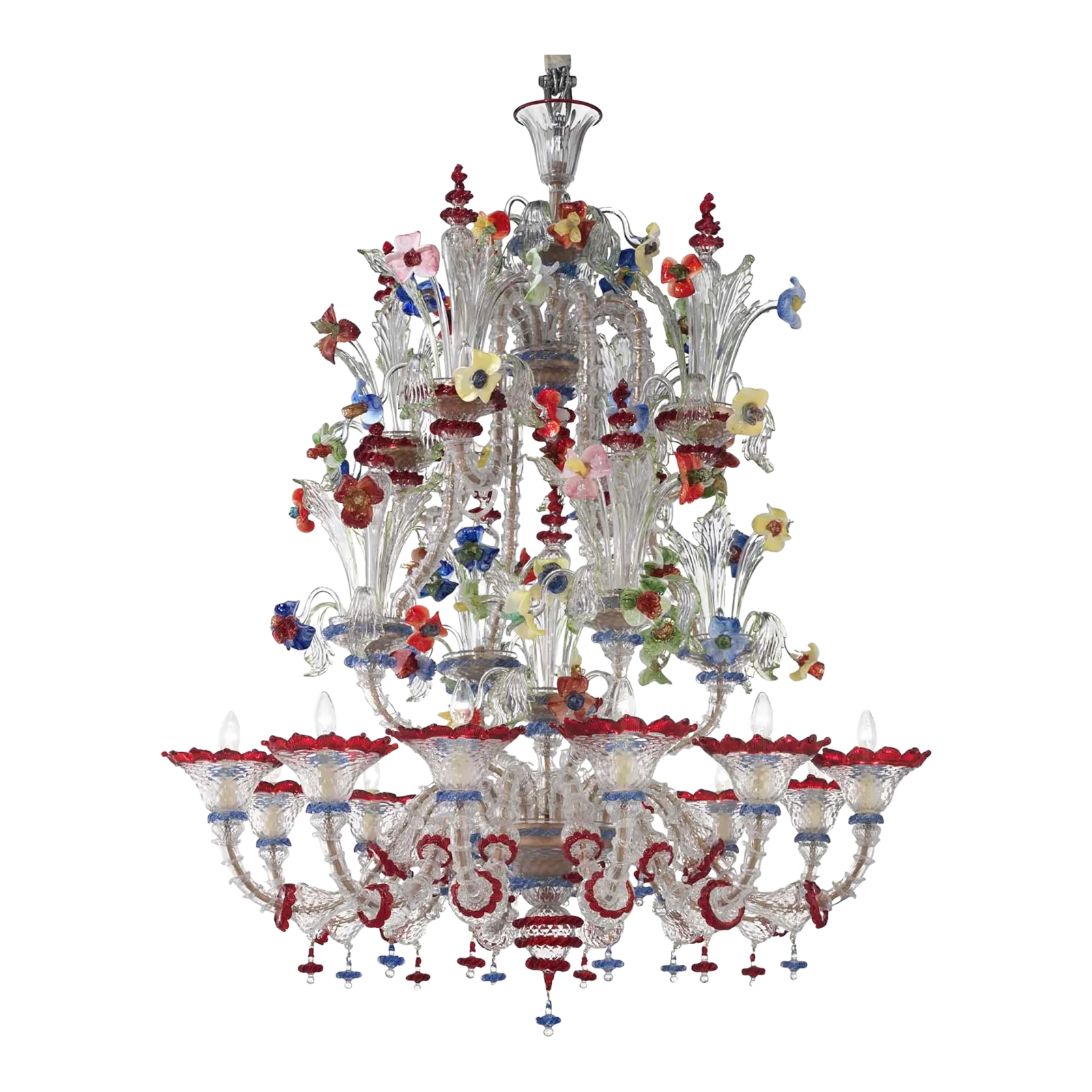 Venetian Imperial Floral "Cà Rezzonico" Murano Glass Chandelier