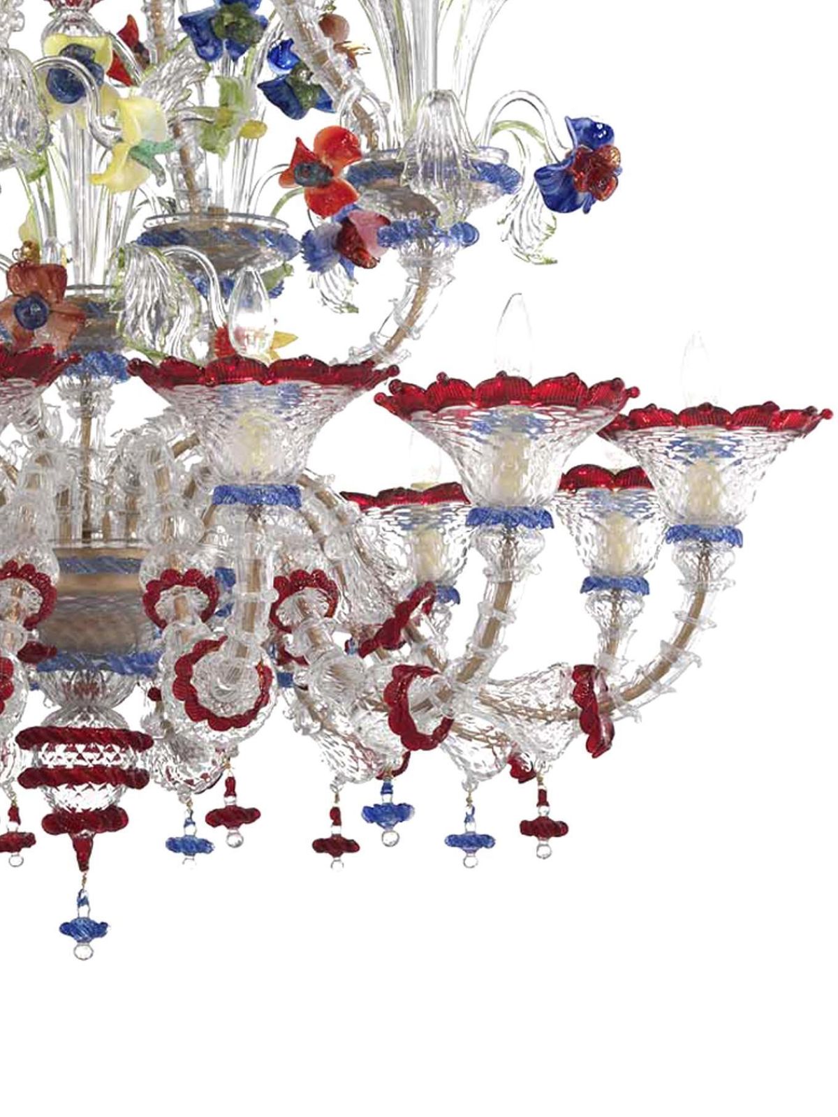 Venetian Imperial Floral "Cà Rezzonico" Murano Glass Chandelier photo for sale