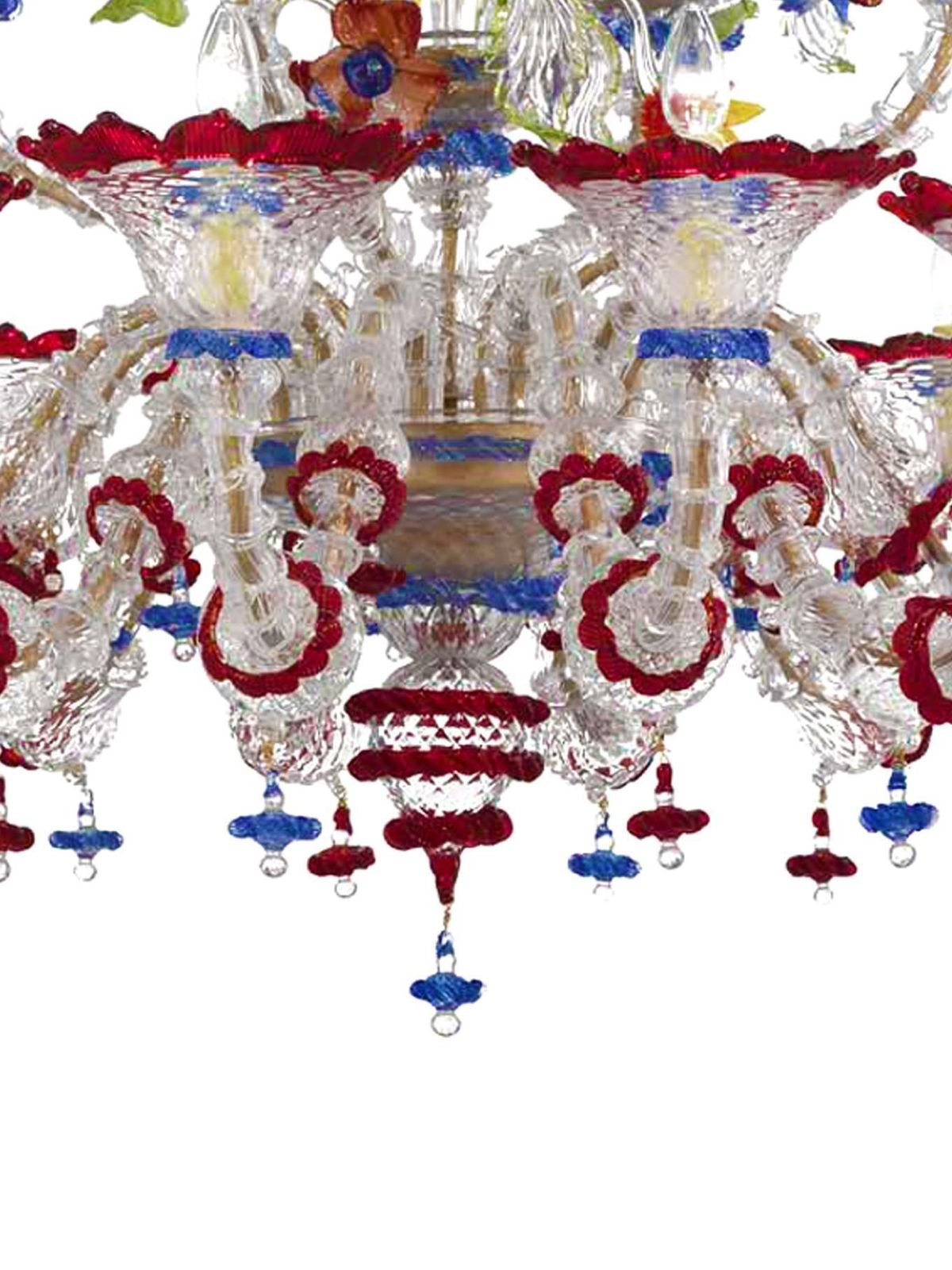 Venetian Imperial Floral "Cà Rezzonico" Murano Glass Chandelier photo vintage