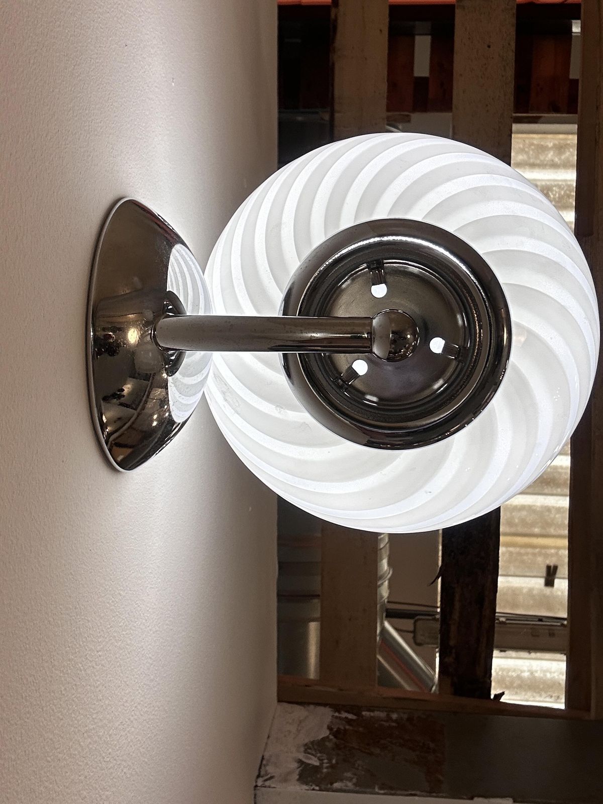 Contemporary Milky White Swirl Murano Glass Wall Sconce photo Lighting