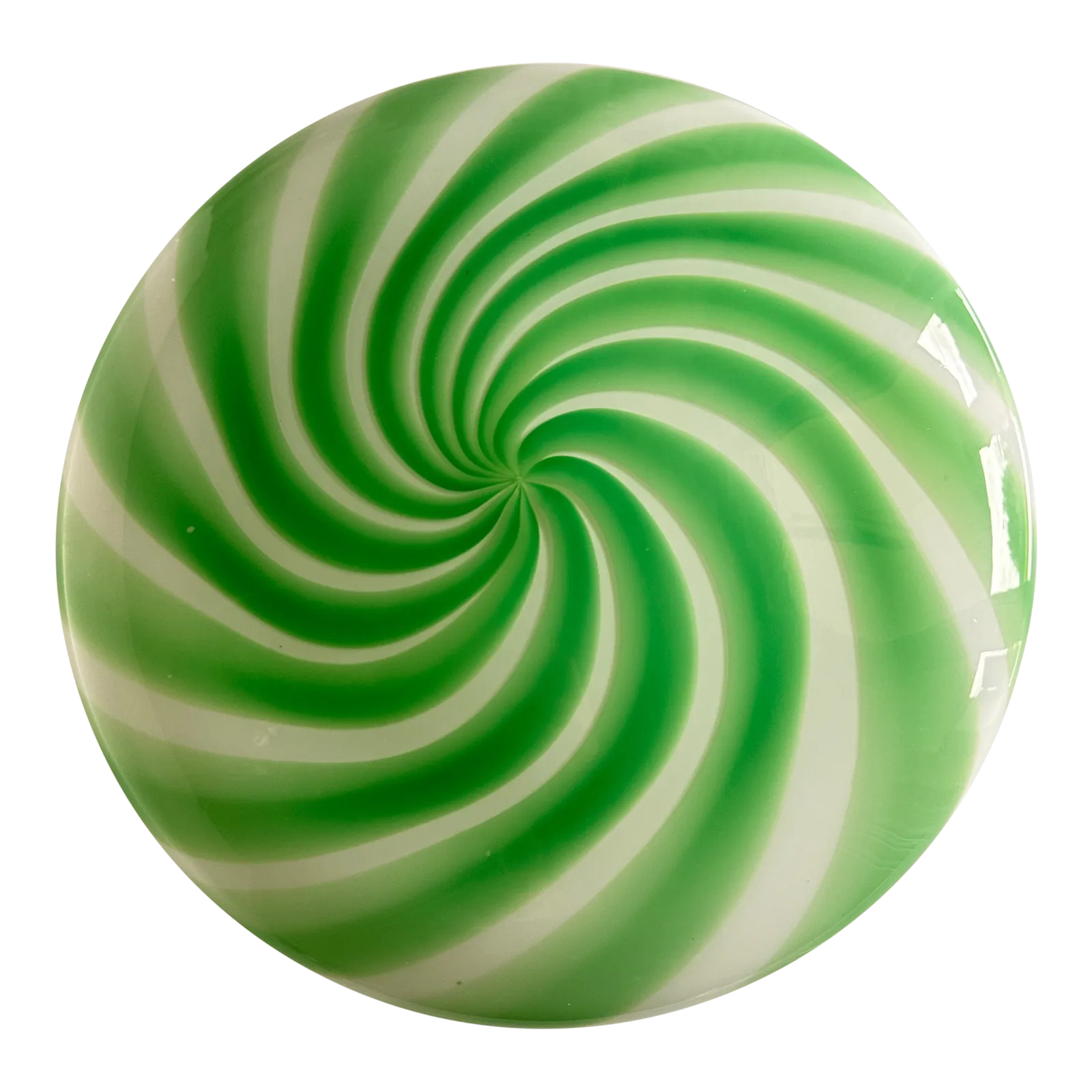 Contemporary Italian Milky White And Clear Green Swirls Murano Glass Flush Mount Or Wall Sconce