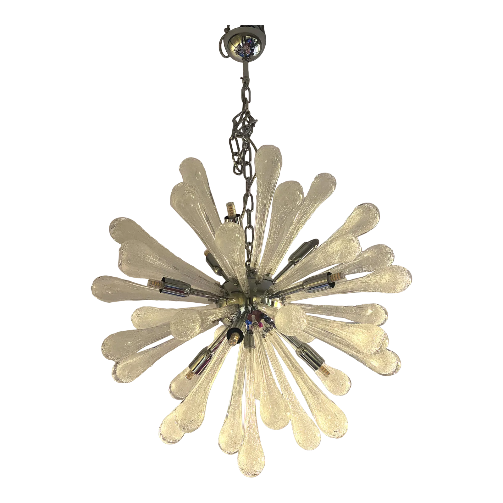Contemporary Pulegoso “Drops” Murano Glass Sputnik Chandelier