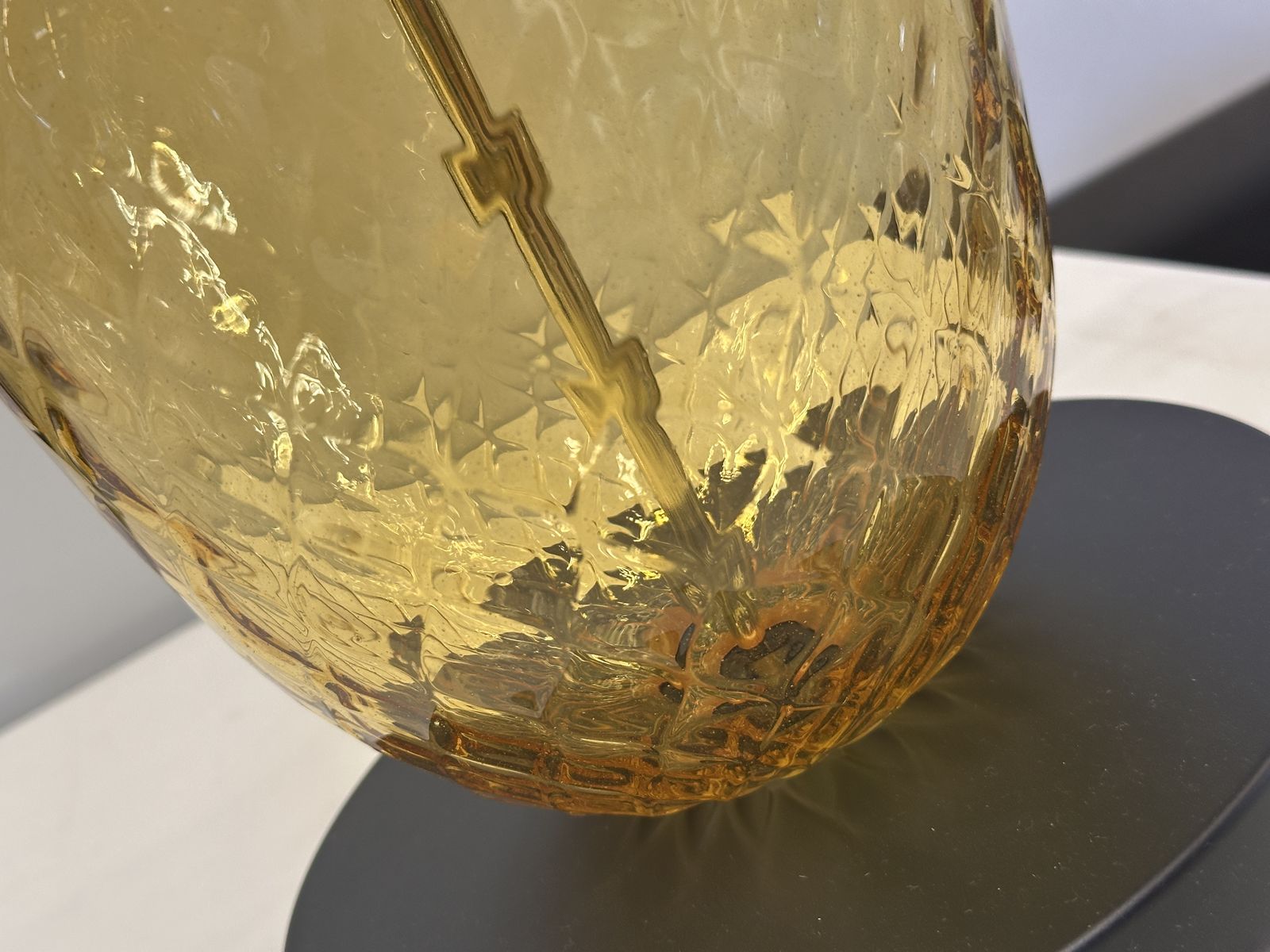 Set Of Two Contemporary Italian "Ananas" Murano Glass Table Lamps photo for sale