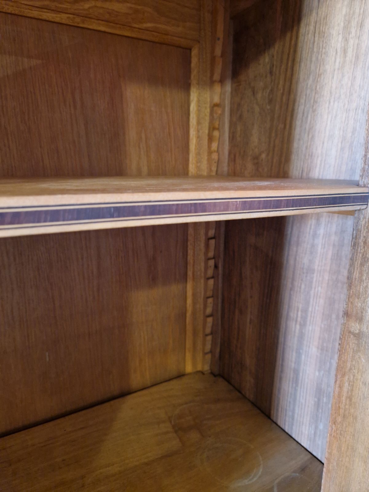 photo furniture Liberty Exceptional Cherrywood Display Cabinet W. Engravings, Inlays, Glass
