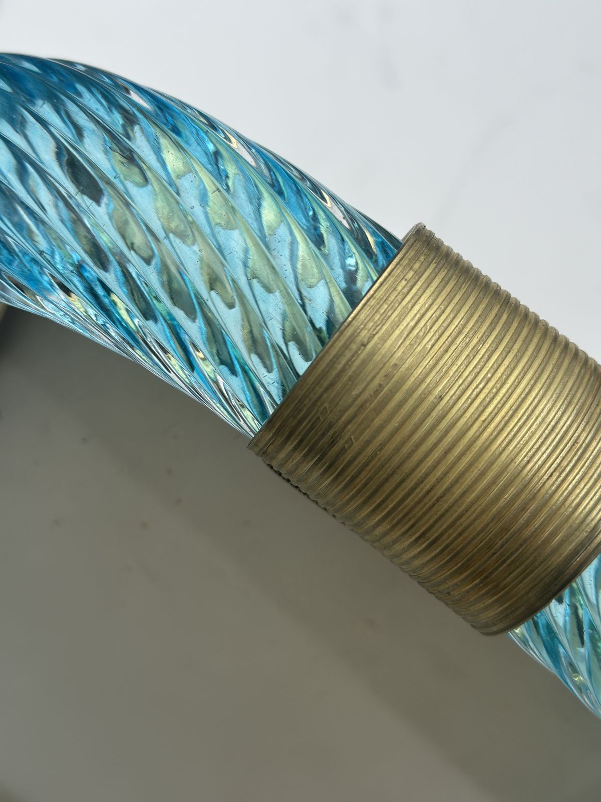 photo furniture Mid Century Modern Style Light Blue"Torchon" Murano Glass Picture Frame And In Barovier Style