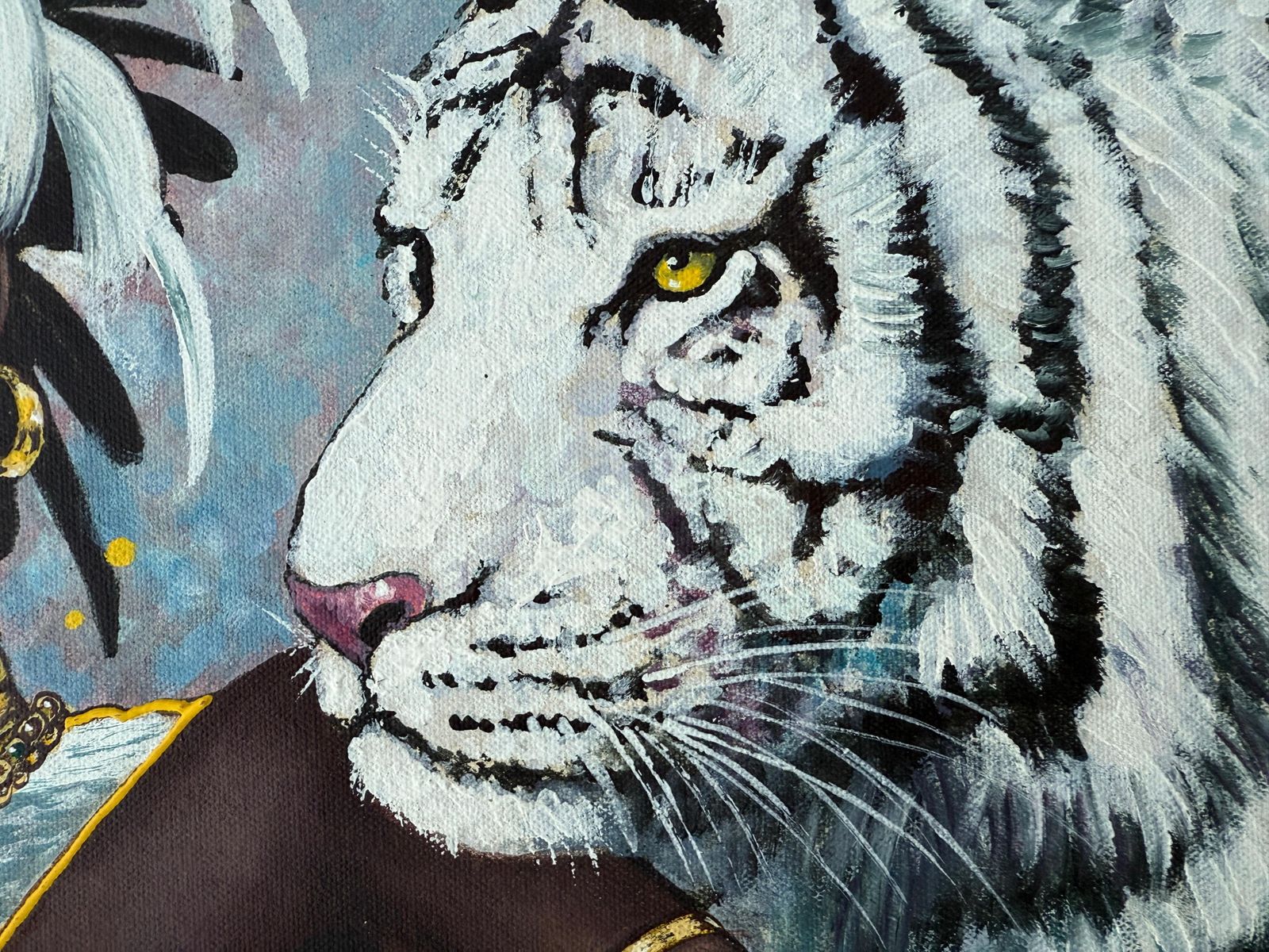 Rodolfo Ramirez Cardo Tigers Acrylic And Oil On Canvas Painting 2000 photo Art