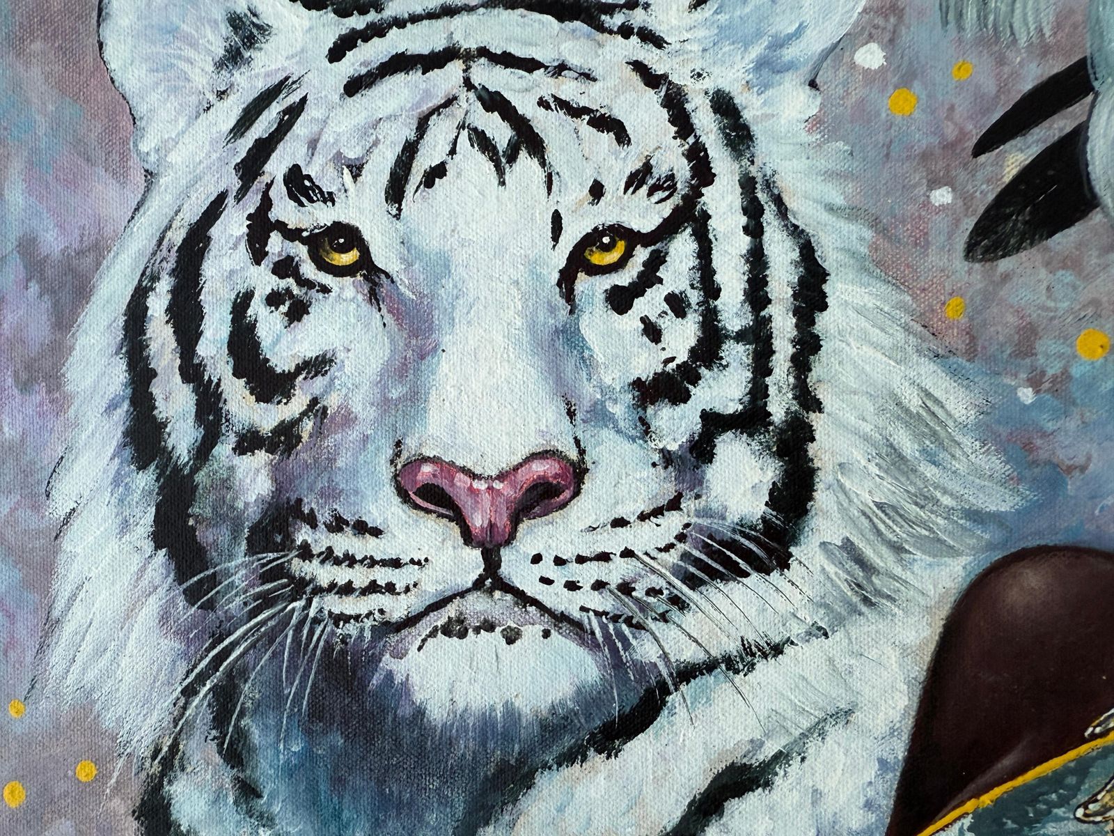 Rodolfo Ramirez Cardo Tigers Acrylic And Oil On Canvas Painting 2000 photo 950.0