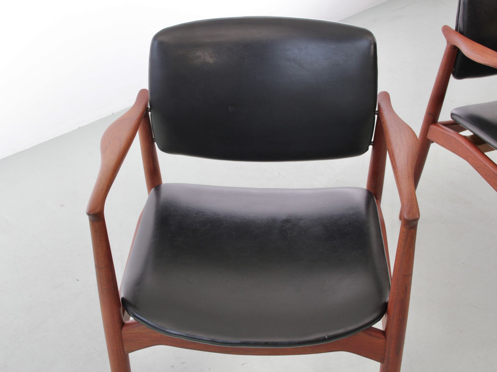 Mid Century Modern Danish Pair Of Armchair In Teak Model Captain 66 By Erik Buck photo Furniture
