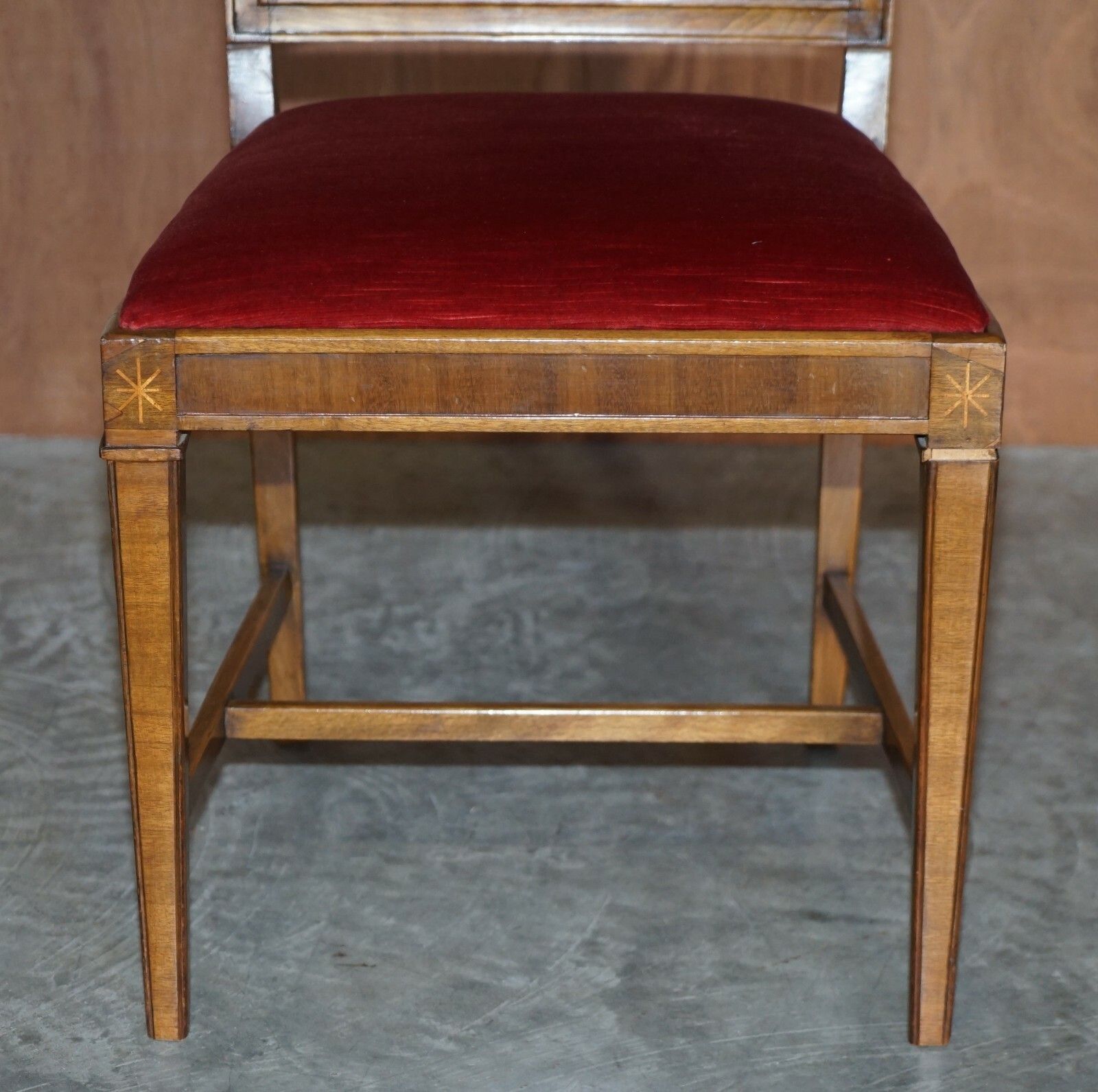 Suite Of Four Swedish Walnut & Beech Wood Dining Chairs Matching Table Available photo vinterior