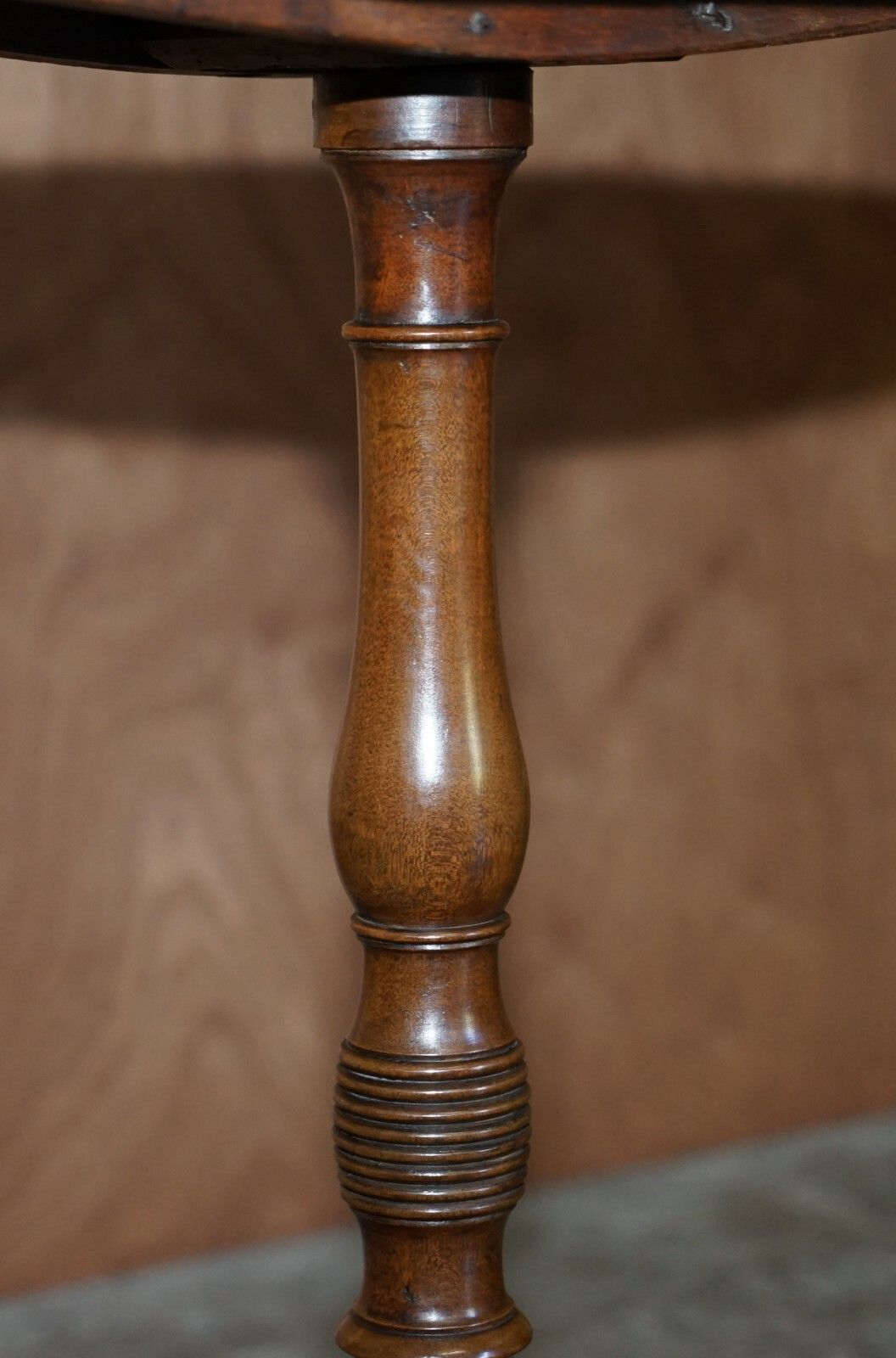 photo for sale Antique Georgian Walnut Tripod Side End Lamp Or Wine Table Original Patina