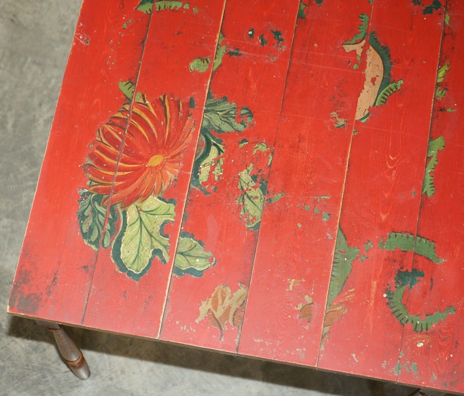 1 Of 10 Antique Hand Painted French Pine Vendange Wine Tasting Tables Lovely! photo Furniture