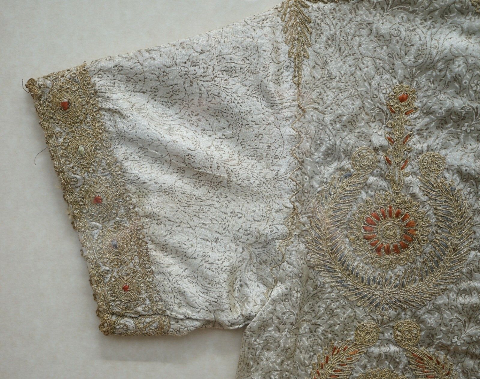 19th Century Chinese Silk Embroidered Ceremonial Jacket In Display Picture Frame photo vinterior