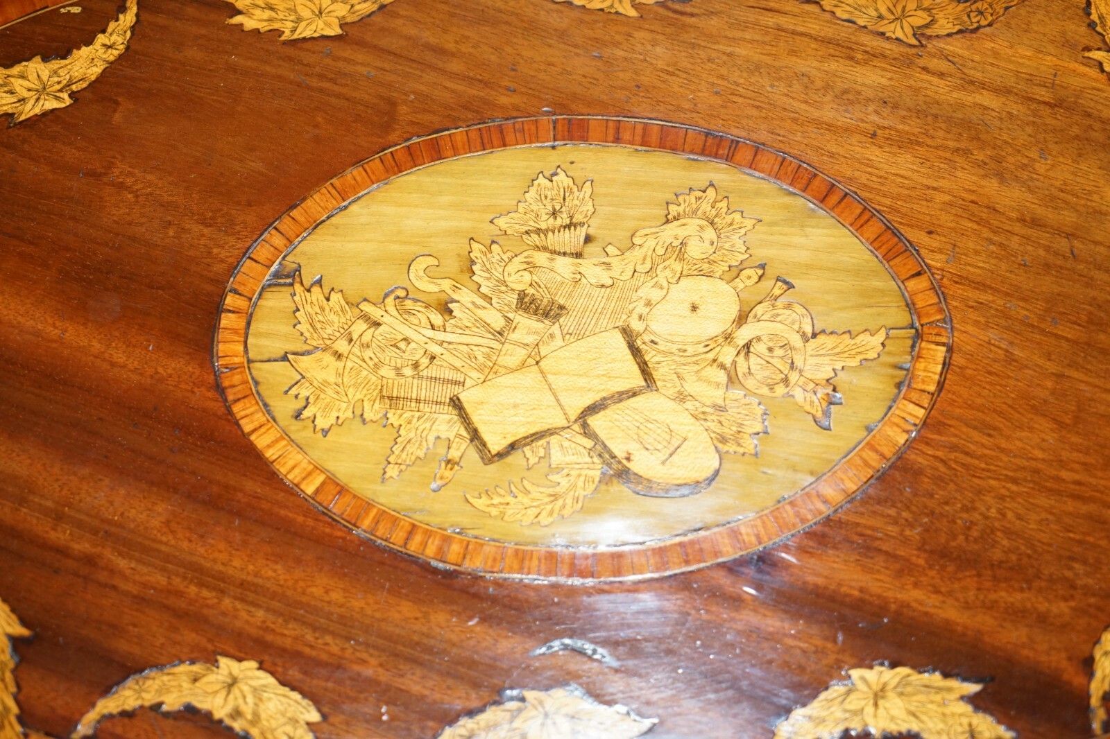 Alfred Beurdeley Antique Walnut & Bronze Sheraton Inlaid Butlers Serving Tray photo Home Decor