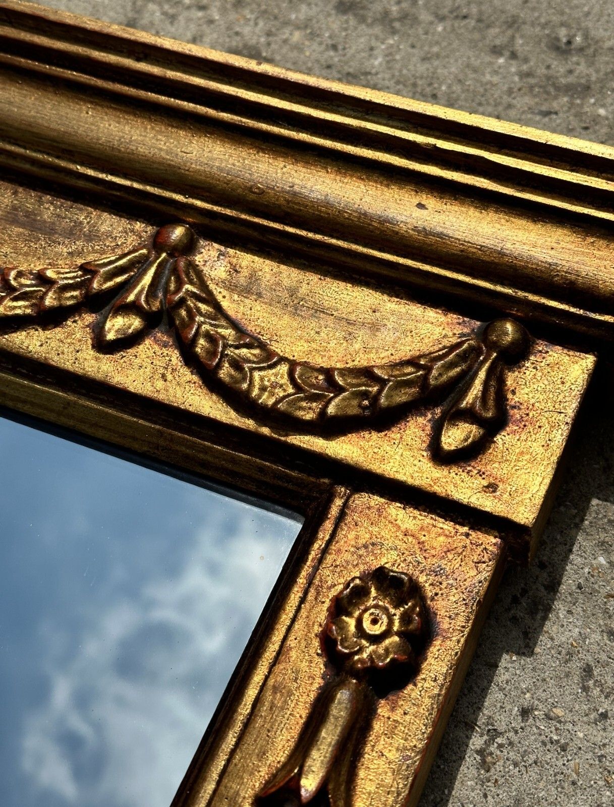 Vintage Circa 1950's Gilt Framed Wall Mirror Stamped Made In Italy To The Rear photo vinterior
