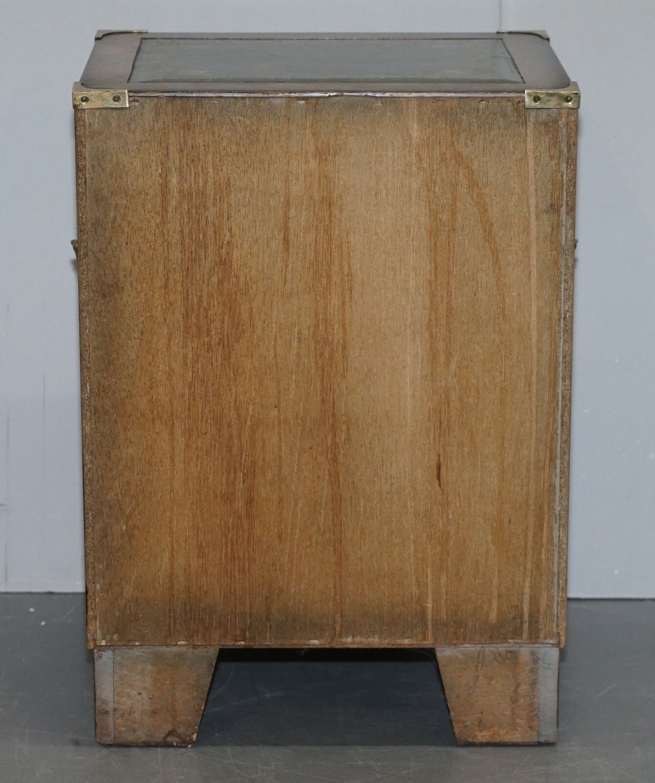 Period Harrods Kennedy Military Campaign Side Table Chest Of Drawers Leather Top photo vintage