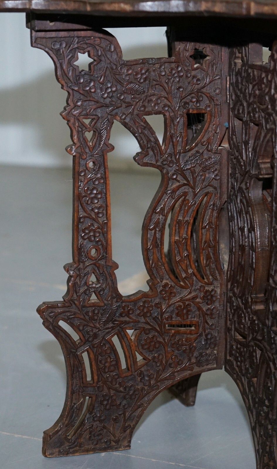 Anglo Burmese Hand Carved 19th Century Rosewood Antique Side End Lamp Wine Table photo buy