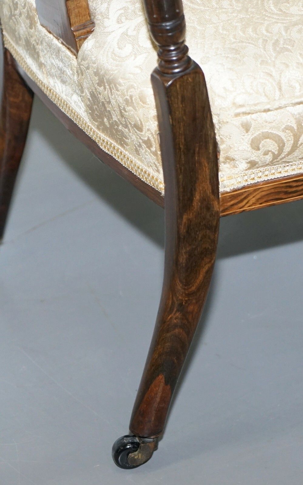 photo for sale Stunning Rosewood Sheraton Revival Chesterfield Library Armchair Part Of A Suite