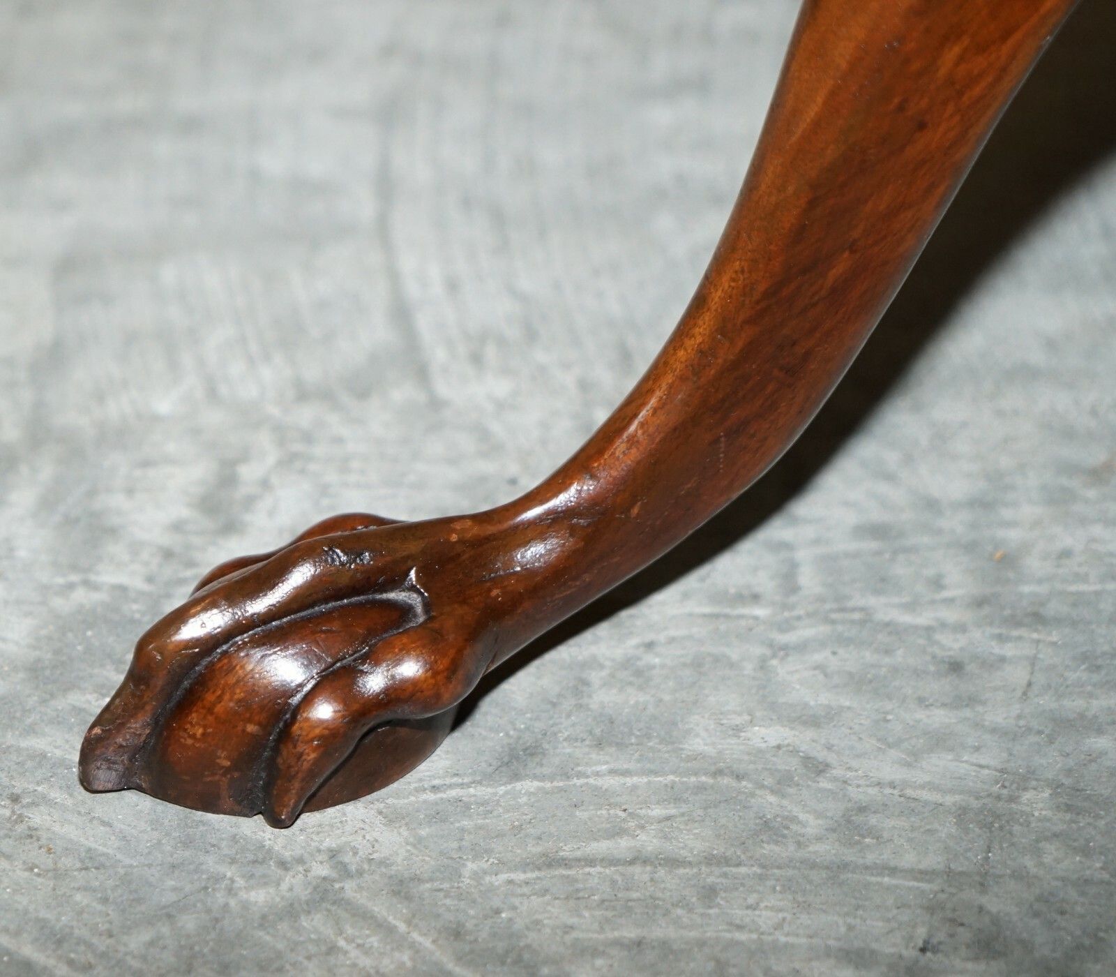 photo for sale Flamed Mahogany Gallery Rail Side Table With Claw & Ball Feet Regency Style