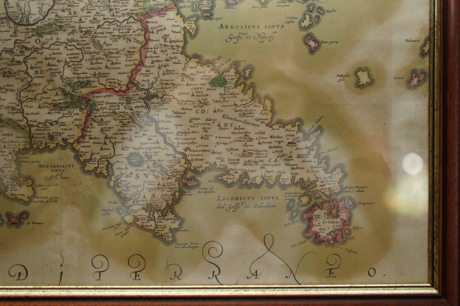 photo furniture Greece 1660 Jan Jansson Watercolour Map Peloponesus Sive Morea I Laurenbergio