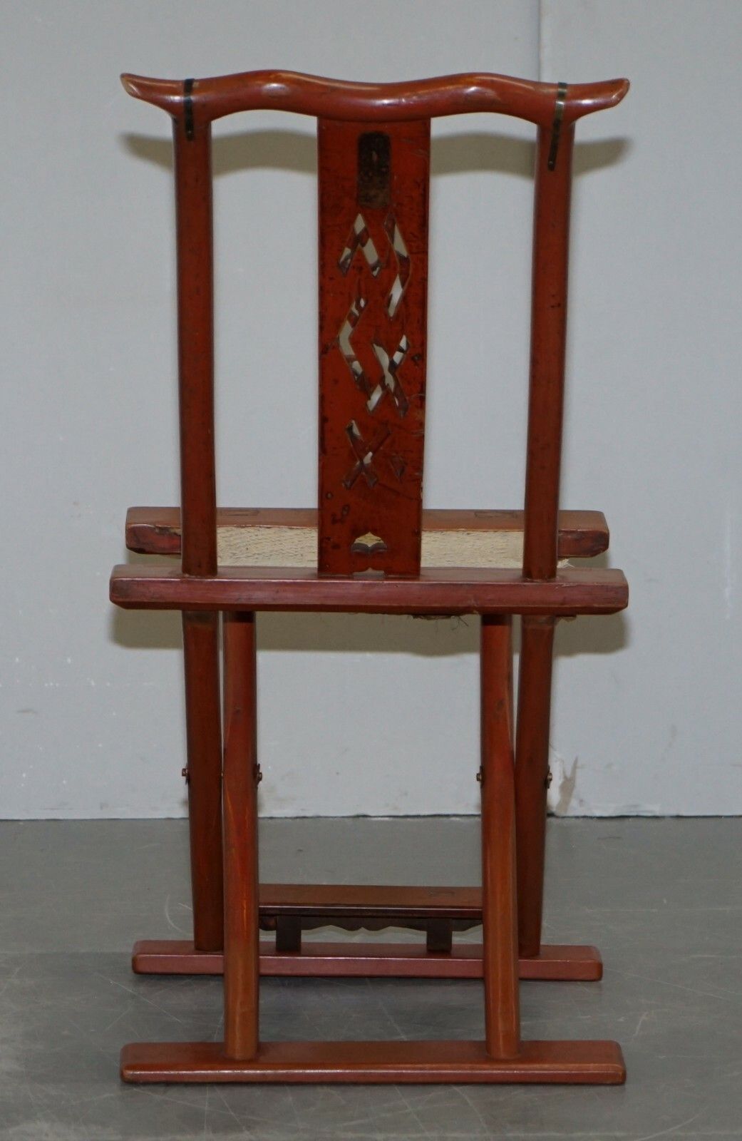 photo for sale Antique Chinese Circa 1900  1920 Export Folding Occasional Chair Nice Carvings
