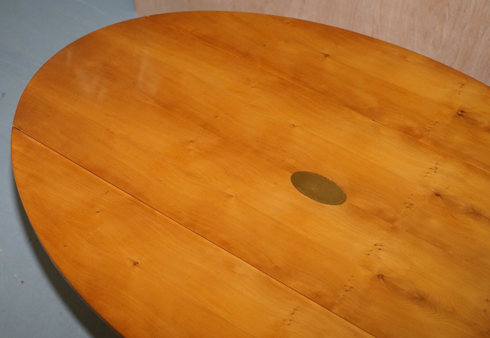 Workshop New Bevan Funnell Burr Yew Wood Extending Oval Campaign Coffee Table photo 700.0
