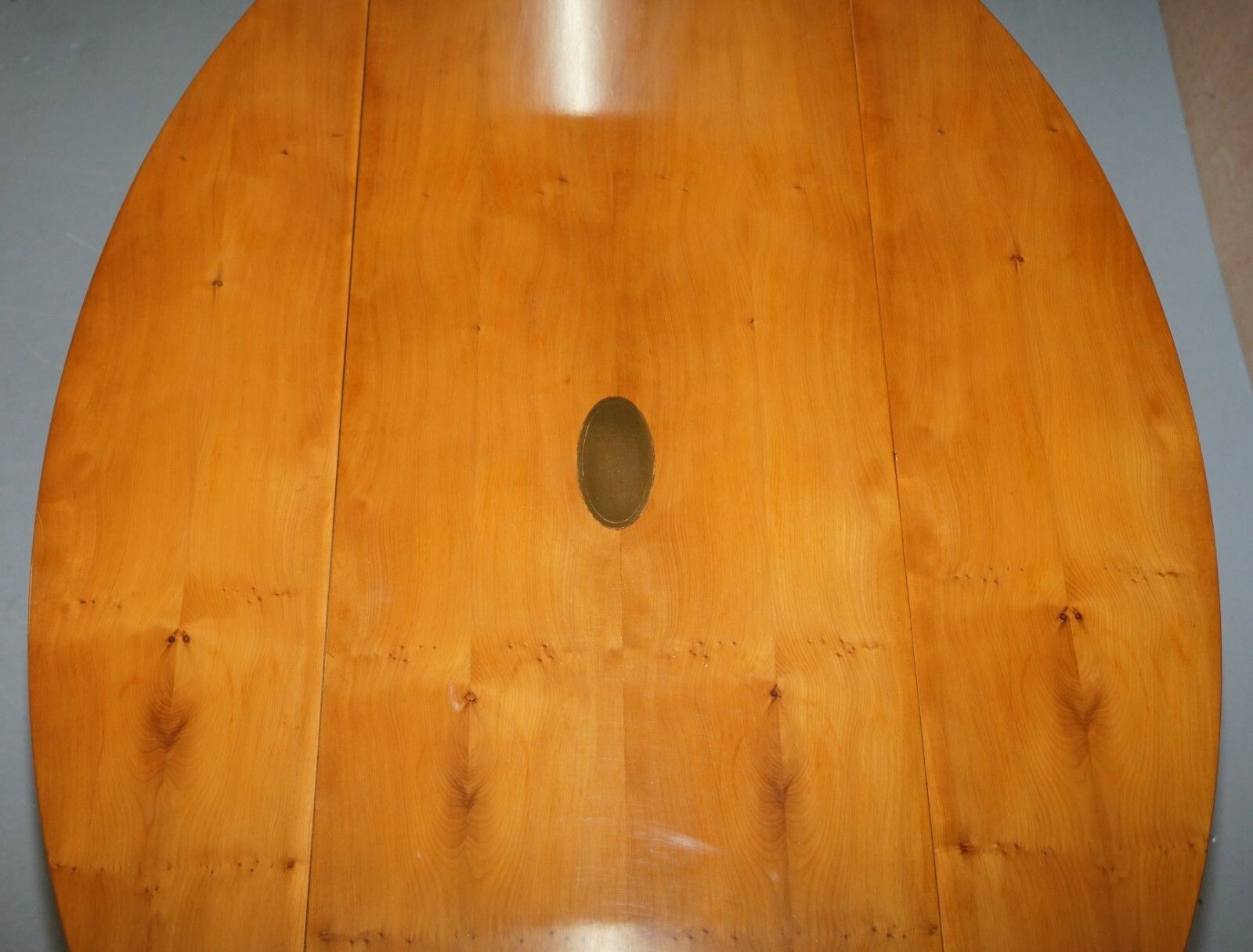 Workshop New Bevan Funnell Burr Yew Wood Extending Oval Campaign Coffee Table photo vinterior