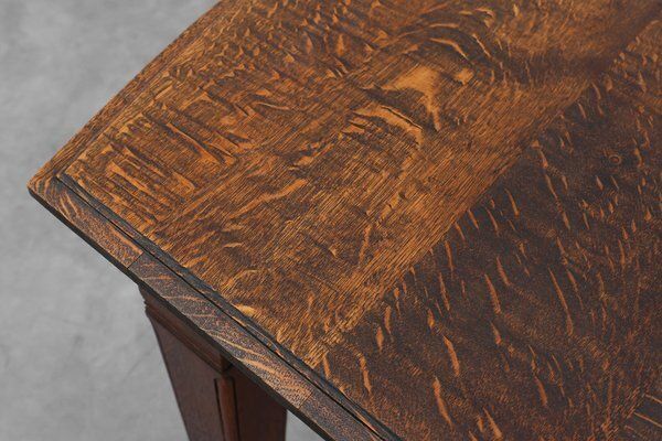 Art Deco Dining Table In Oak With Carved Frieze, 1920s photo vintage