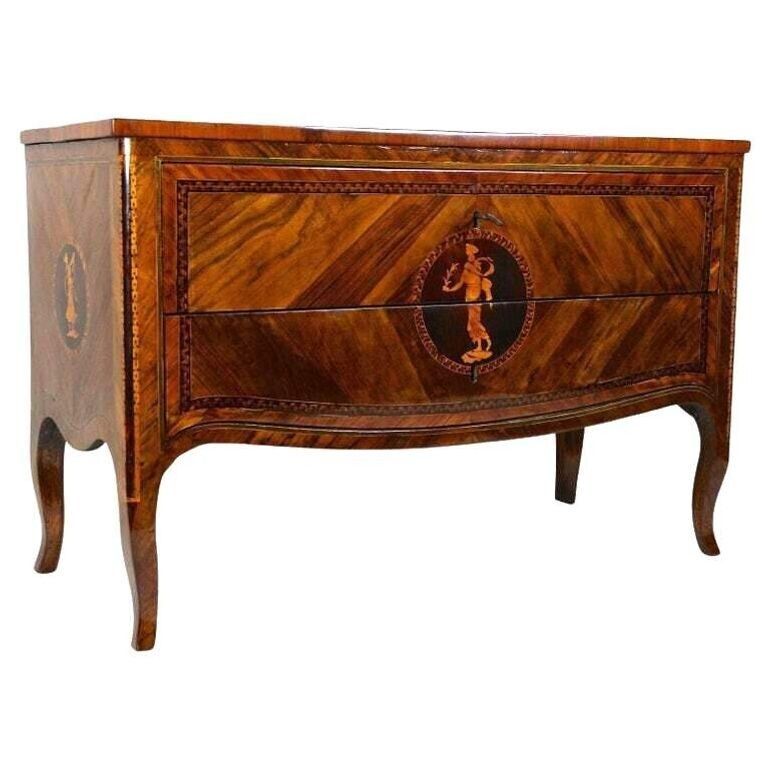 18th Century Marquetry Chest Of Drawers   Museums Quality, Milan/ It Ca. 1760