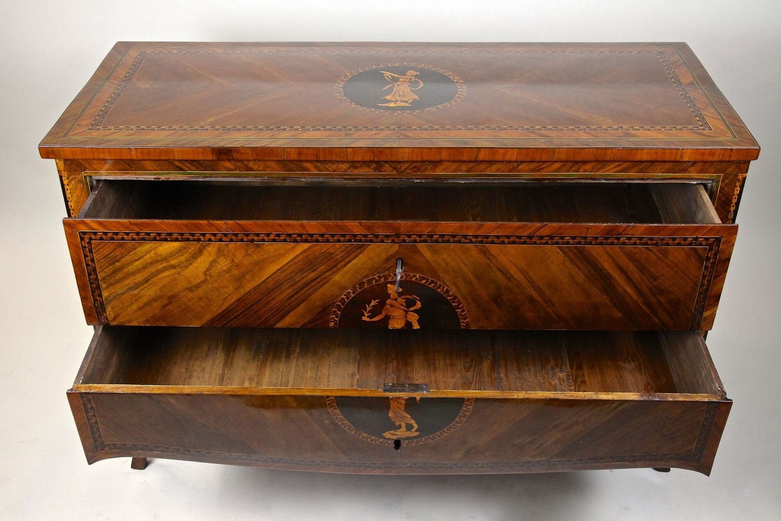 Furniture 18th Century Marquetry Chest Of Drawers   Museums Quality, Milan/ It Ca. 1760 photo
