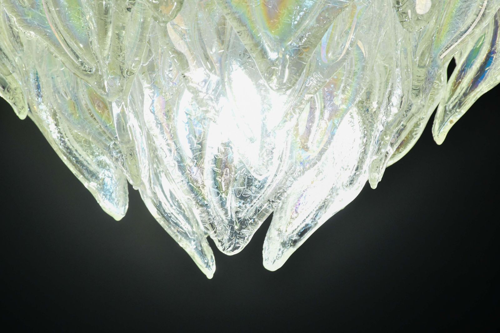 Amazing Large Murano Glass Rainbow Leaves Chandelier photo 2655.0