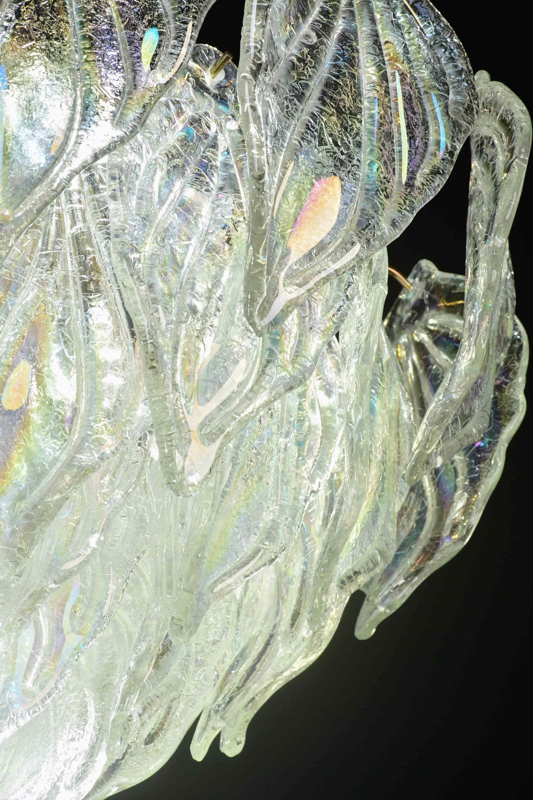 Lighting Amazing Large Murano Glass Rainbow Leaves Chandelier photo