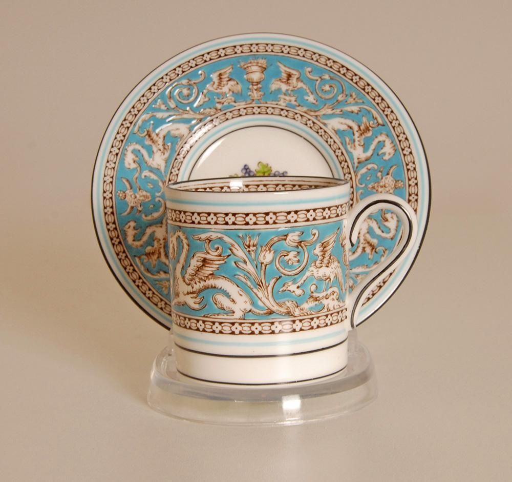 English Wedgwood Tea Set Etruscan Empire Style Bone China Porcelain Turquoise Pattern  15 Pieces photo vintage