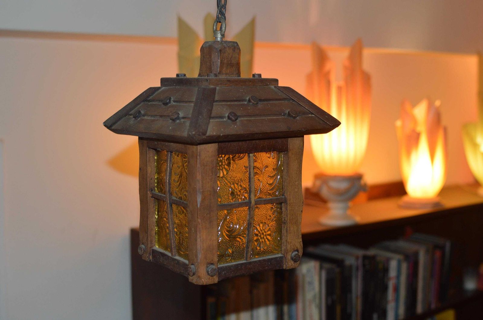 Antique French Hall Wood Porch Lantern photo Lighting