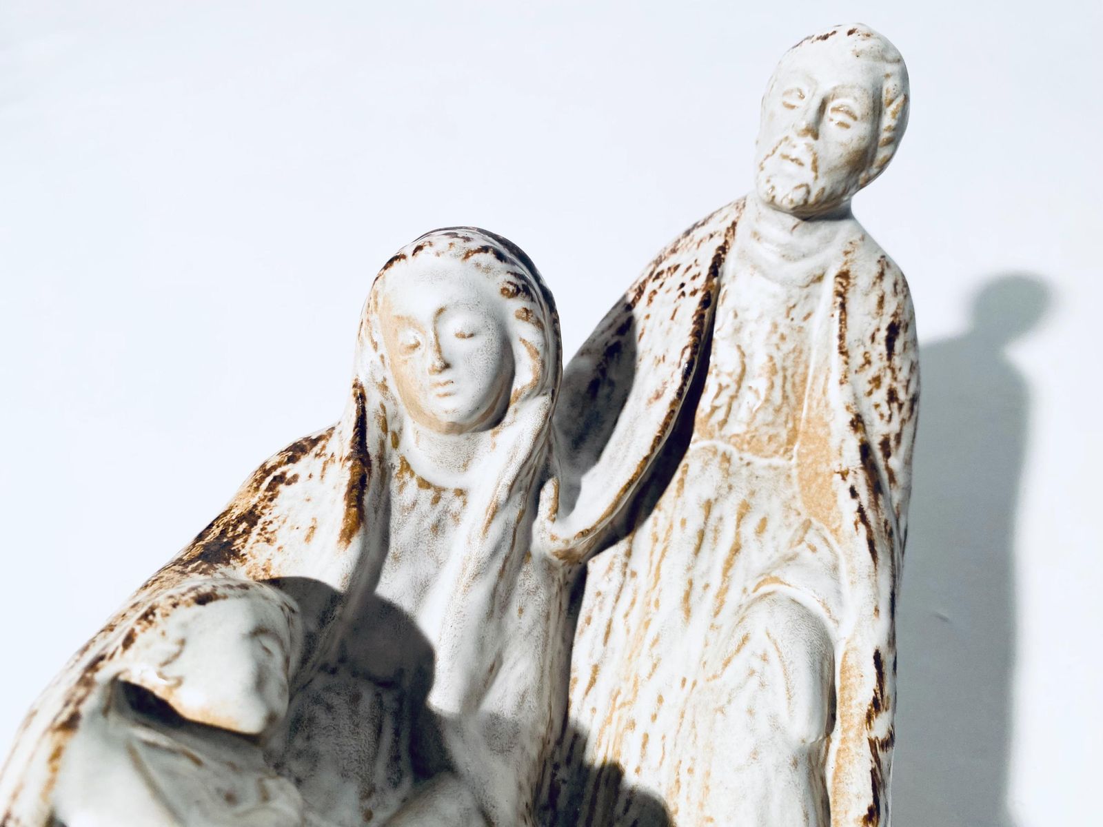 Wgp Langerwehe Ceramic Crib Nativity Mother Mary Joseph Jesus Relief / Kuckertz & Rennertz photo for sale