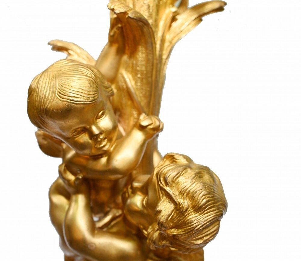 Pair French Gilt Cherub Candelabras Clodion 1880 photo Home Decor